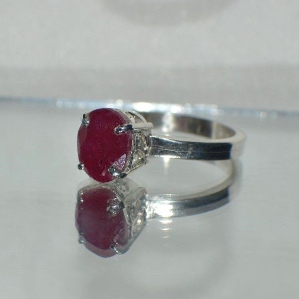 New Womens Ruby Ring 14kt  925 Sterling Silber